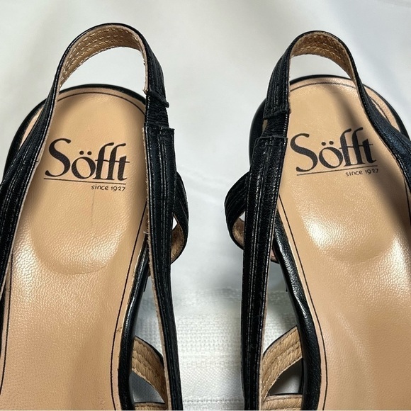 Sofft Black Leather Slingback Heeled Dress Sandals Sz 9M EUC - Picture 12 of 12